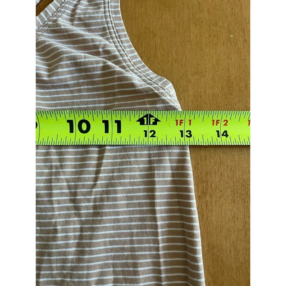Lululemon Women's Love Tank Pleated Modern Stripe Striped Camel Tan